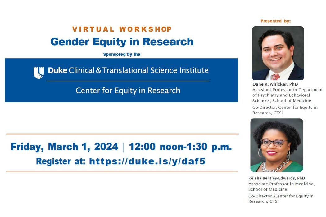 Gender Equity in Research Flyer